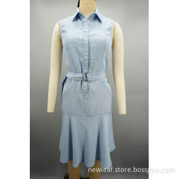 ladies belted shirt dress